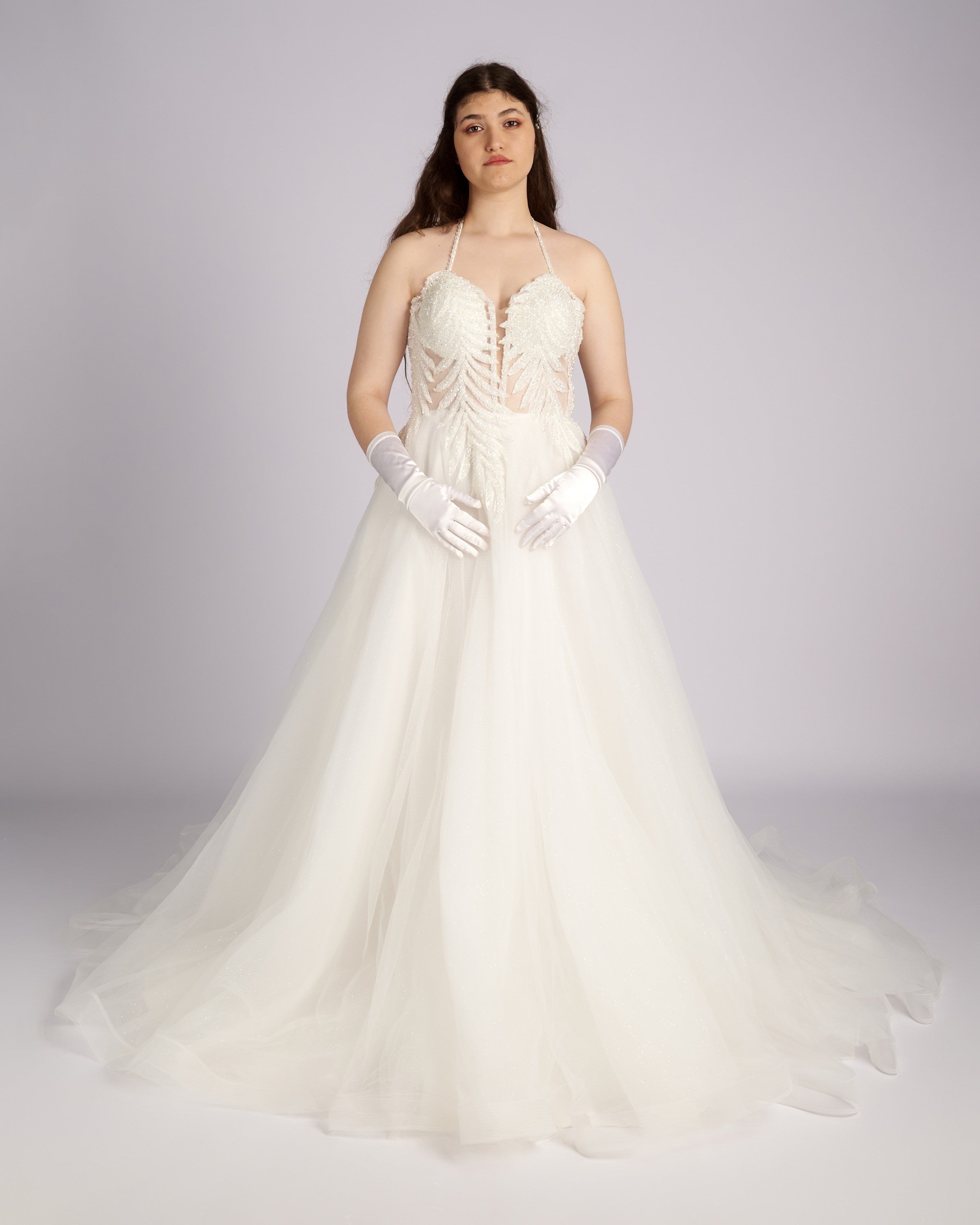 Danai Hand Beaded Crystal Bustier Wedding Dresses-0