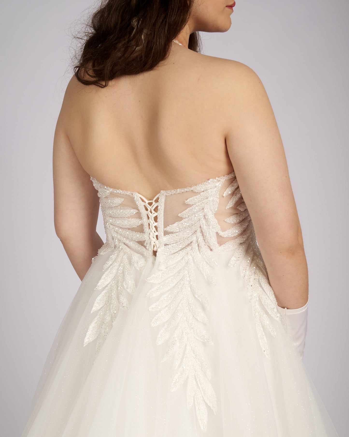 Danai Hand Beaded Crystal Bustier Wedding Dresses-3