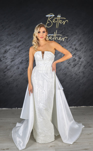 Alvin column wedding dress with skirt-1