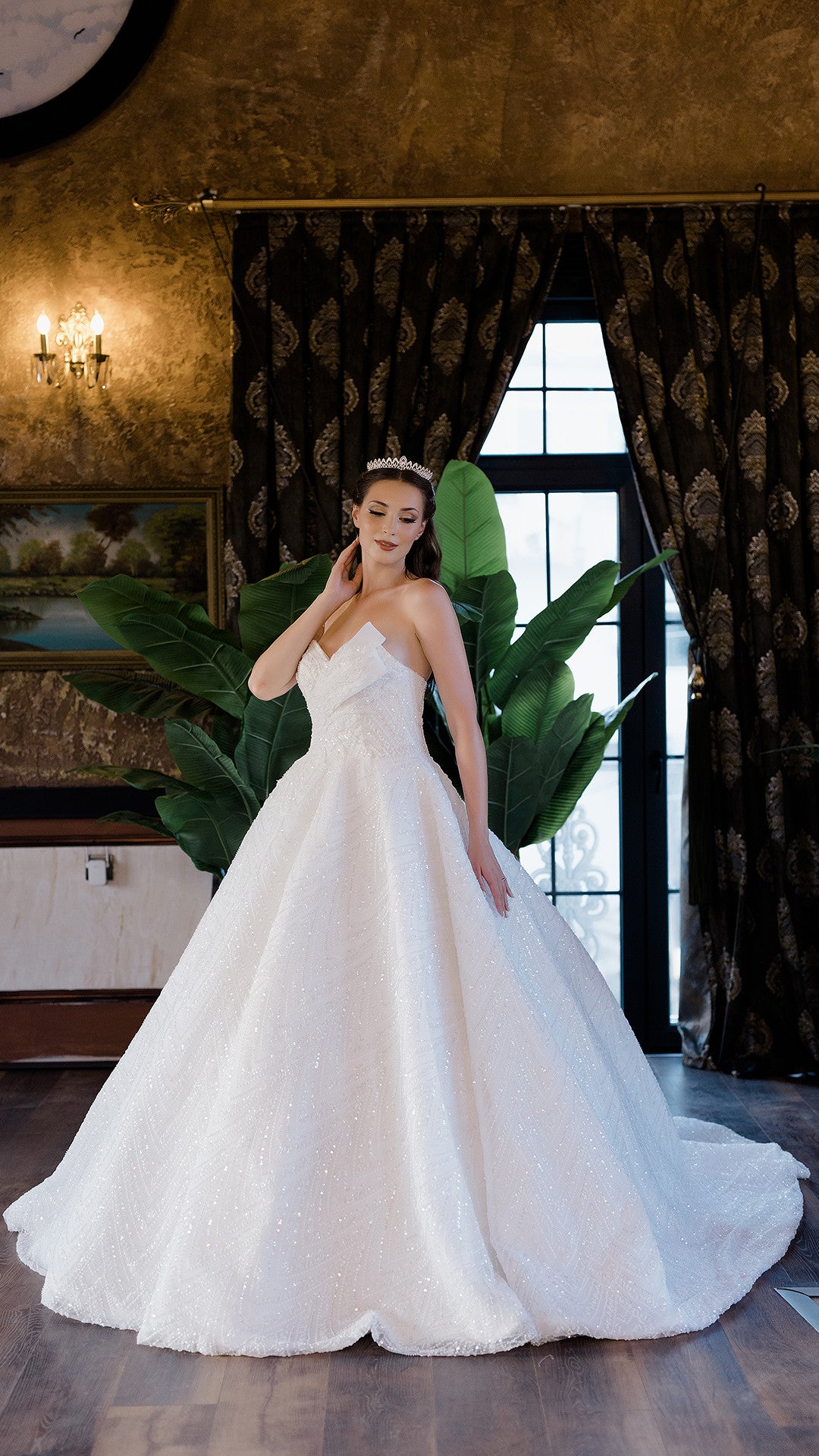 Sana a line wedding dress-4