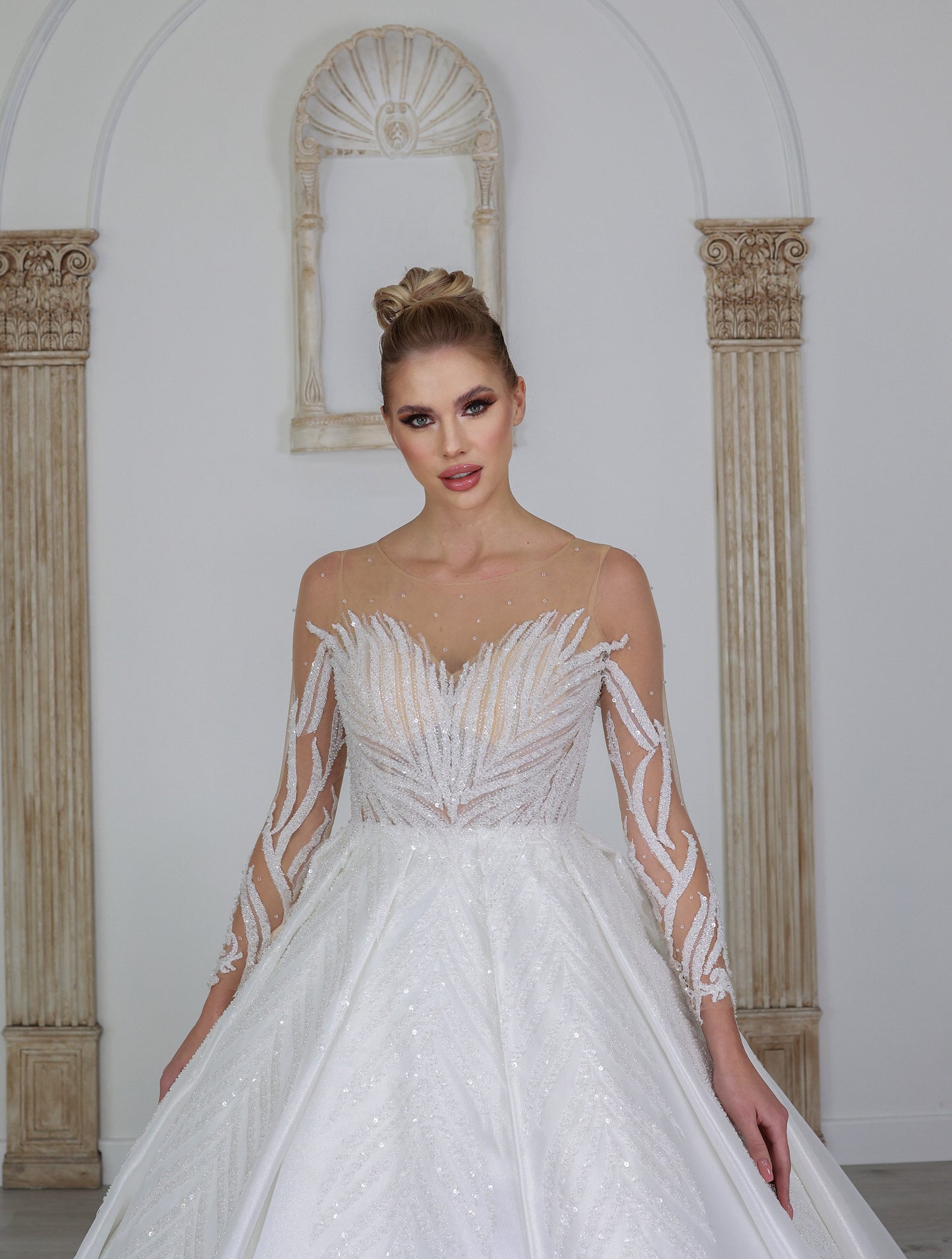Yaprak a line wedding dress