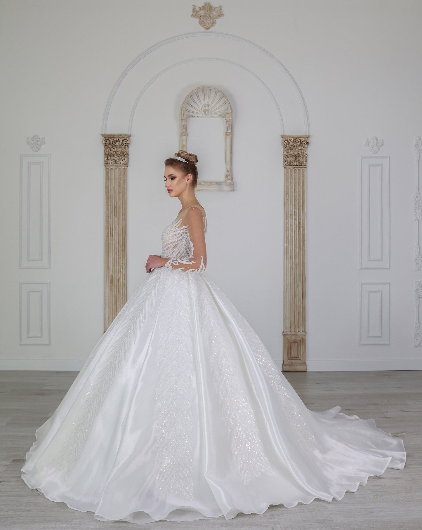Yaprak a line wedding dress