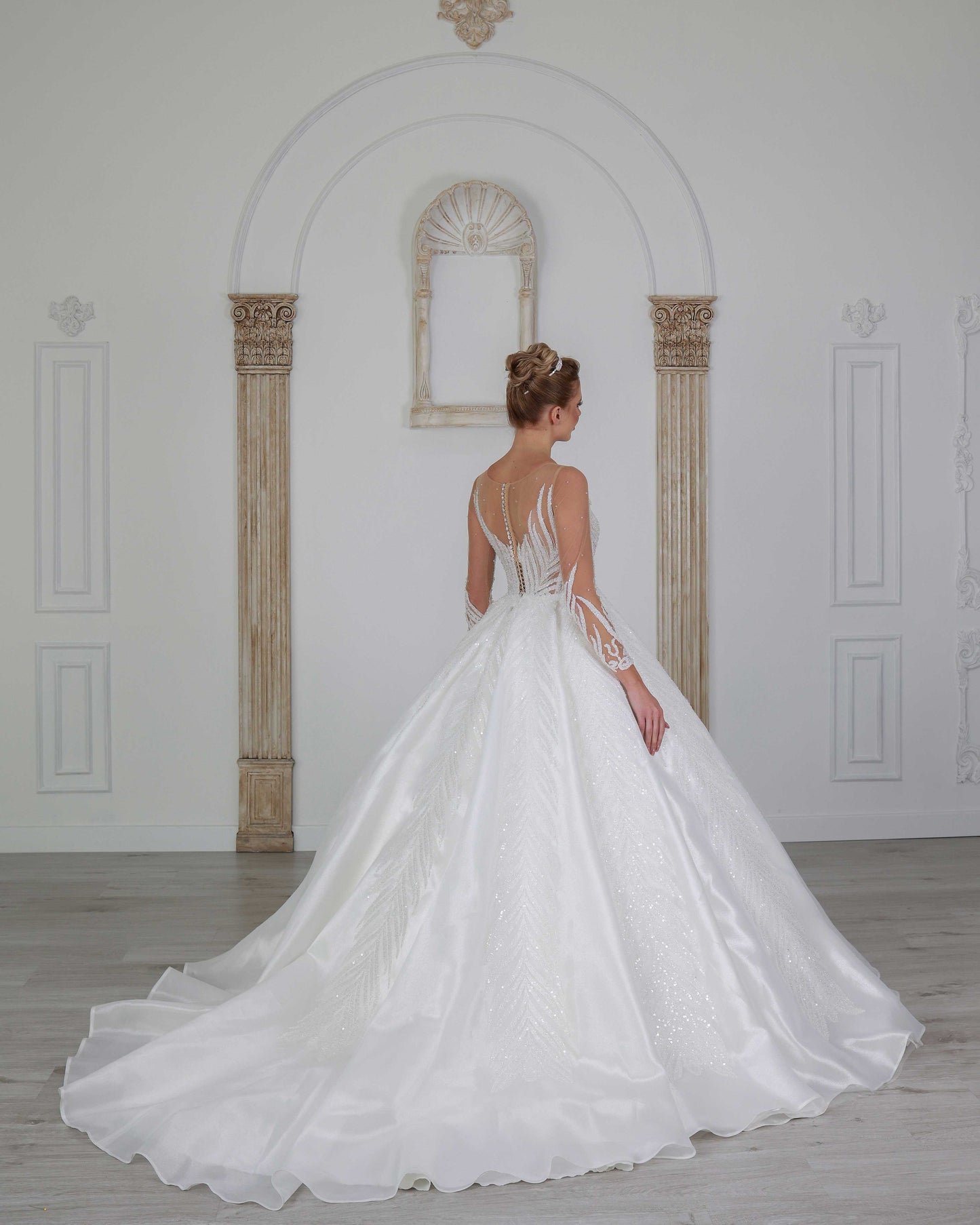Yaprak a line wedding dress