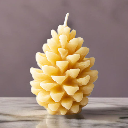 Beeswax Shaped Candle | Pinecone Design-0