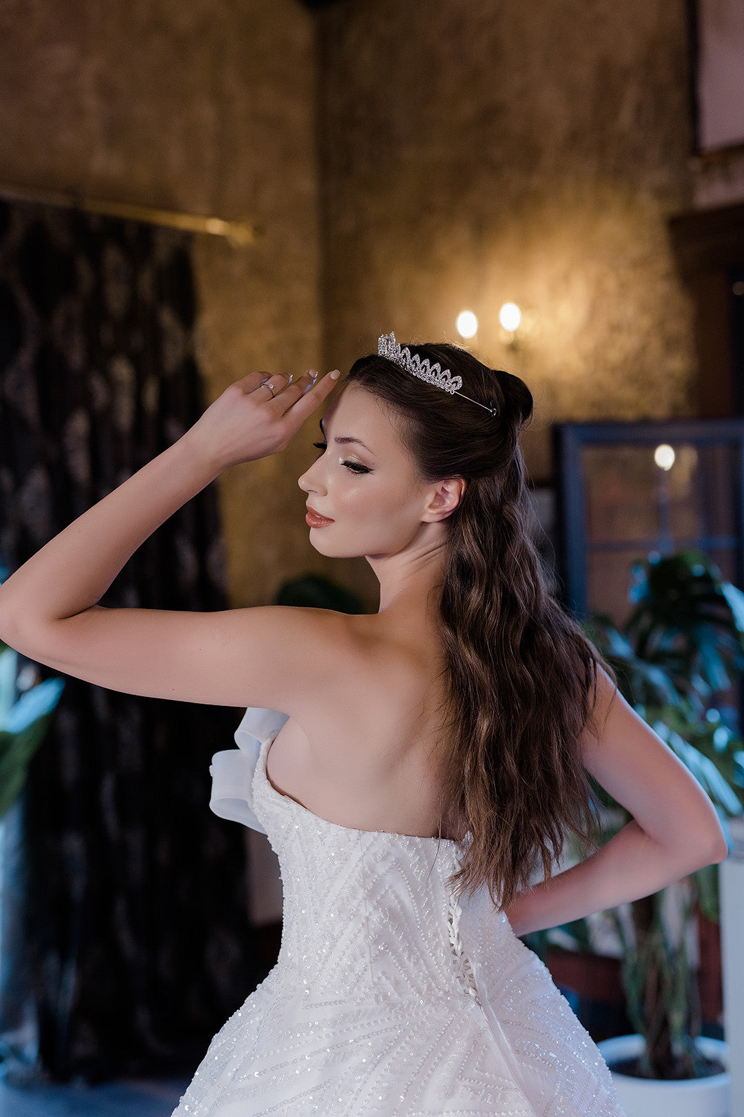 Sana a line wedding dress-3