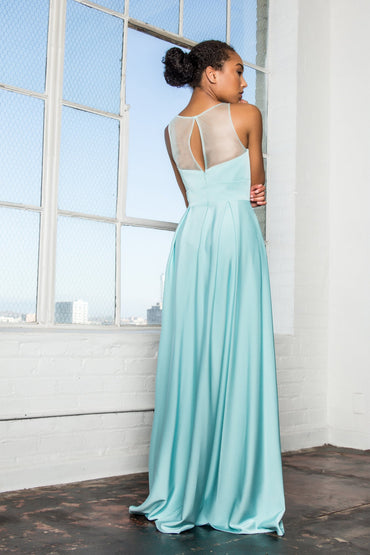 Notched Scoop and Long Skirt Long Prom Dress GLGL2365-1