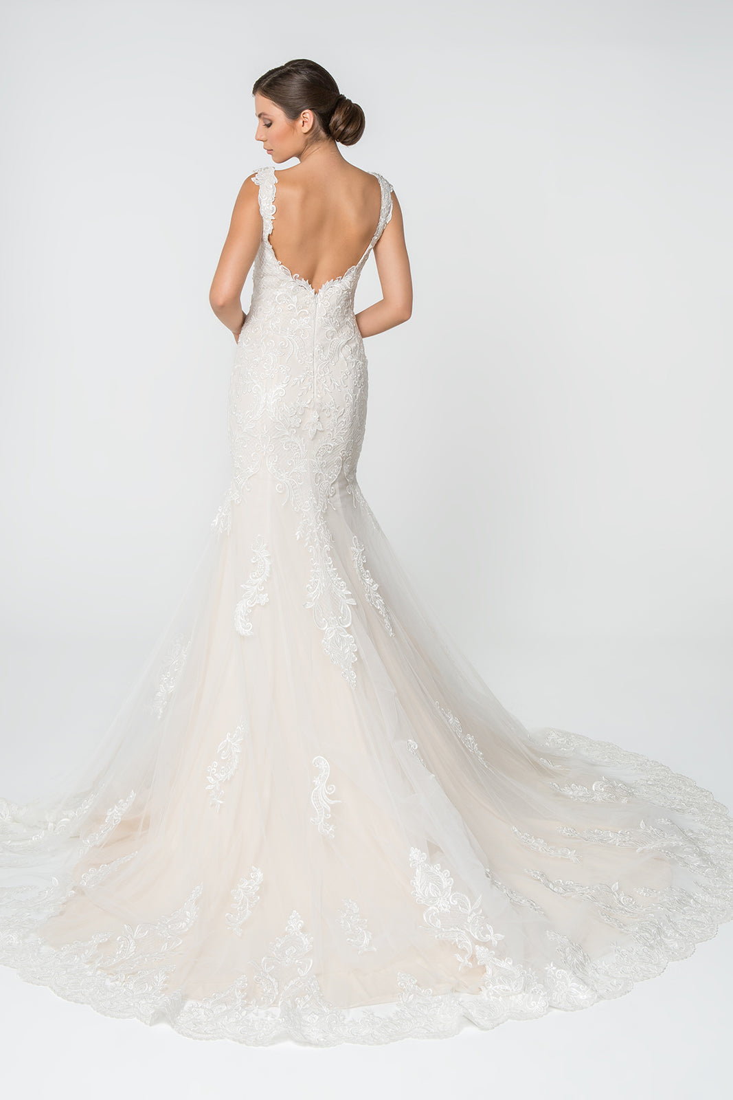 Lace and Jewel Embellished Mermaid w/ Tail Long Wedding Dress GLGL2819