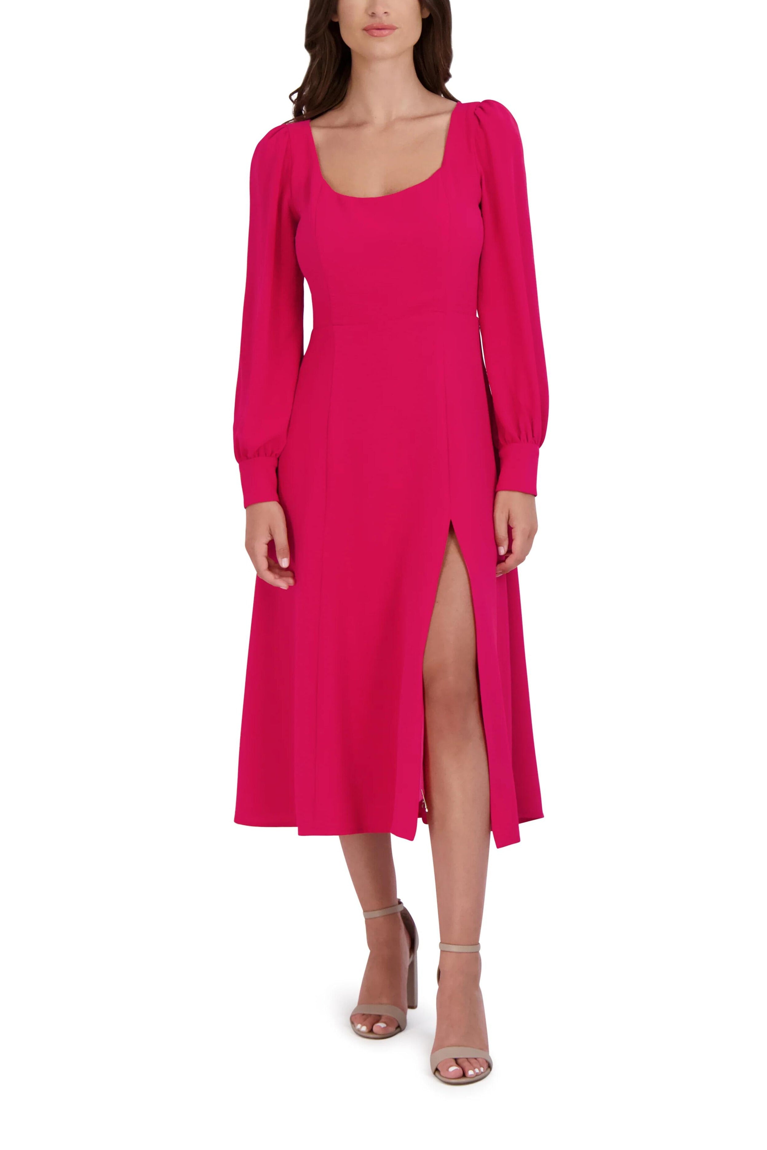 Julia Jordan Long Sleeve Front Slit Dress-0