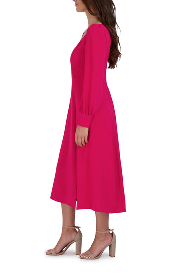 Julia Jordan Long Sleeve Front Slit Dress-1