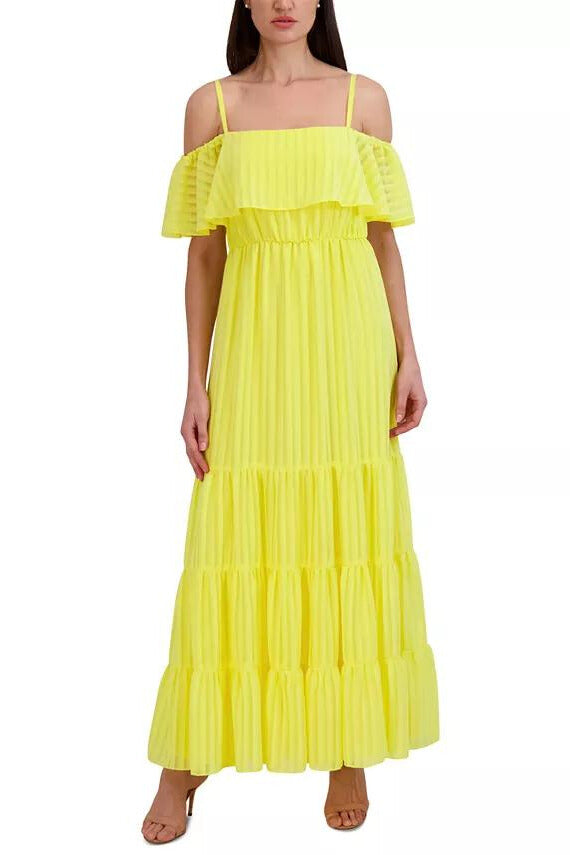 Julia Jordan Off-The-Shoulder Tiered Chiffon Maxi Dress-0