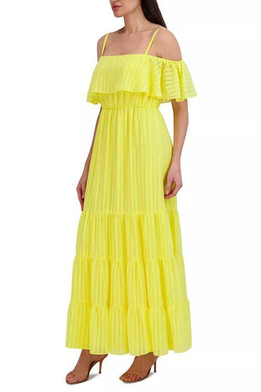Julia Jordan Off-The-Shoulder Tiered Chiffon Maxi Dress-1