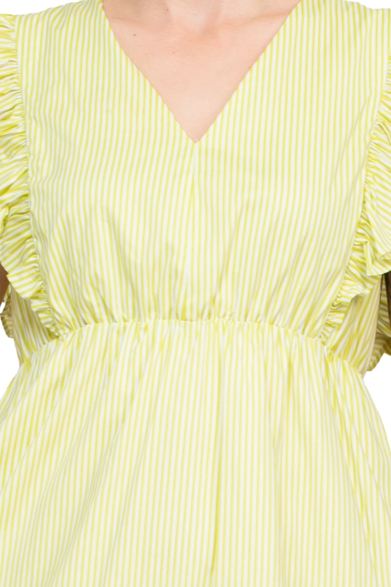 Nanette Lepore Stripe Cotton Ruffle Midi Dress-3