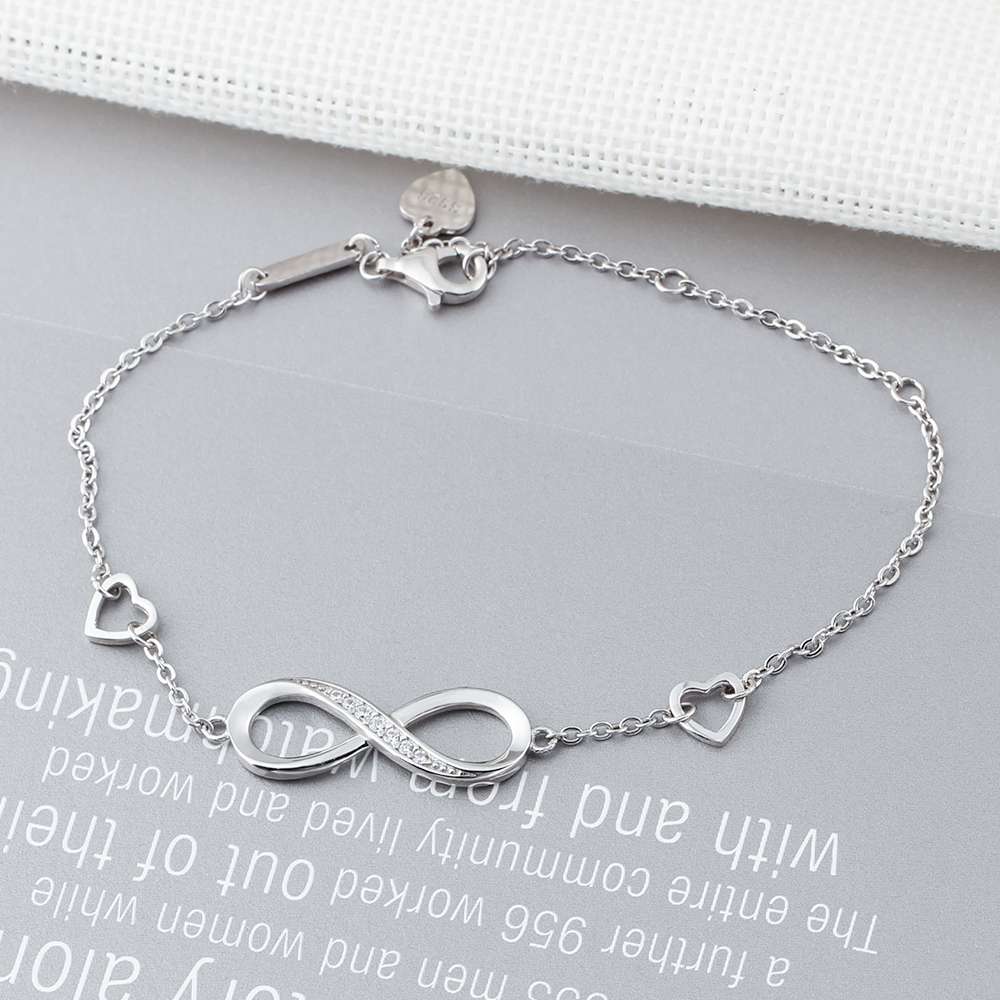 925 Sterling Silver Infinity Bracelets for Women Adjustable Friendship Bracelets & Bangles Wedding Gift Ideas-3