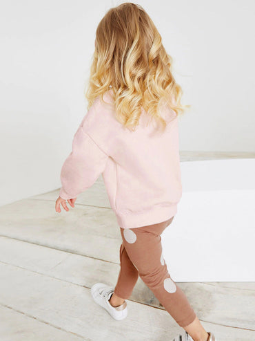 Spring Baby Kids Girls Animals Embroidery Long Sleeves Pullover And Polka Dots Pants Clothing Set-1