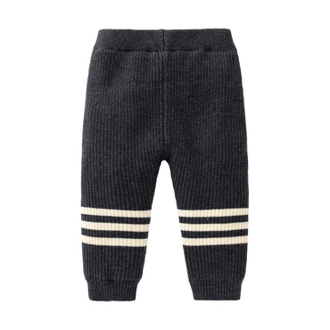 Baby Striped Pattern Casual Warm Leggings-1