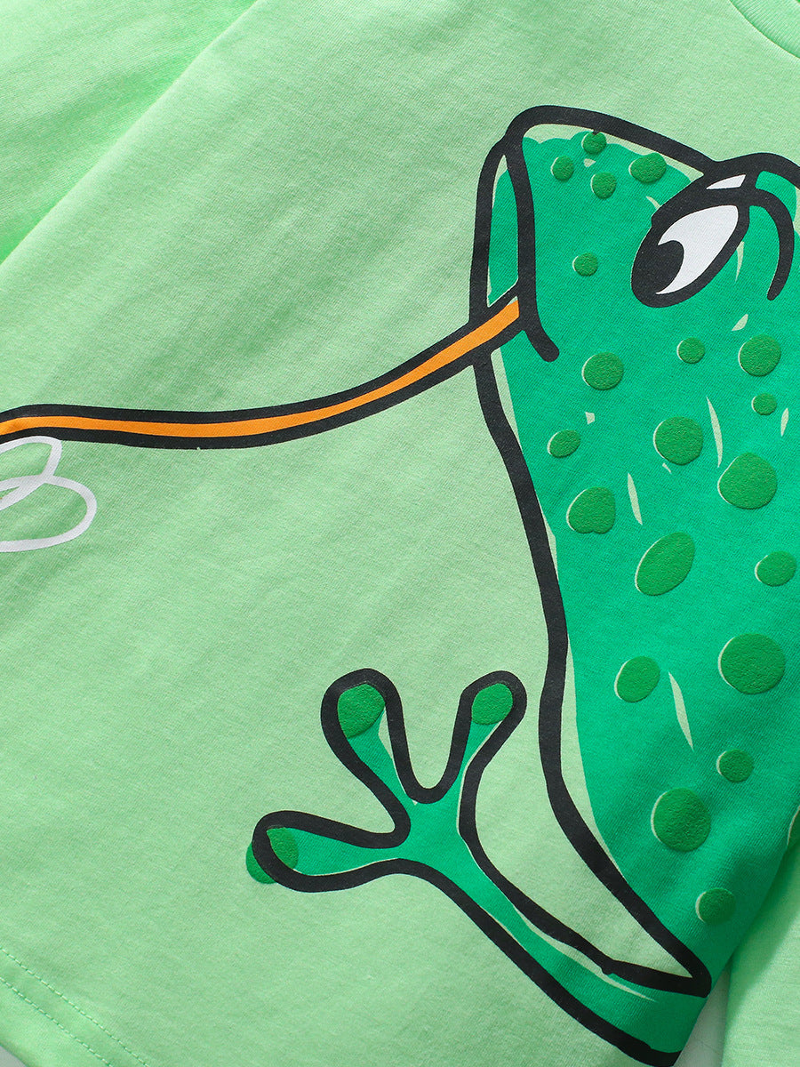 Arrival Autumn Kids’ Long Sleeves Frog Print T-Shirt In European And American Style For Summer-3