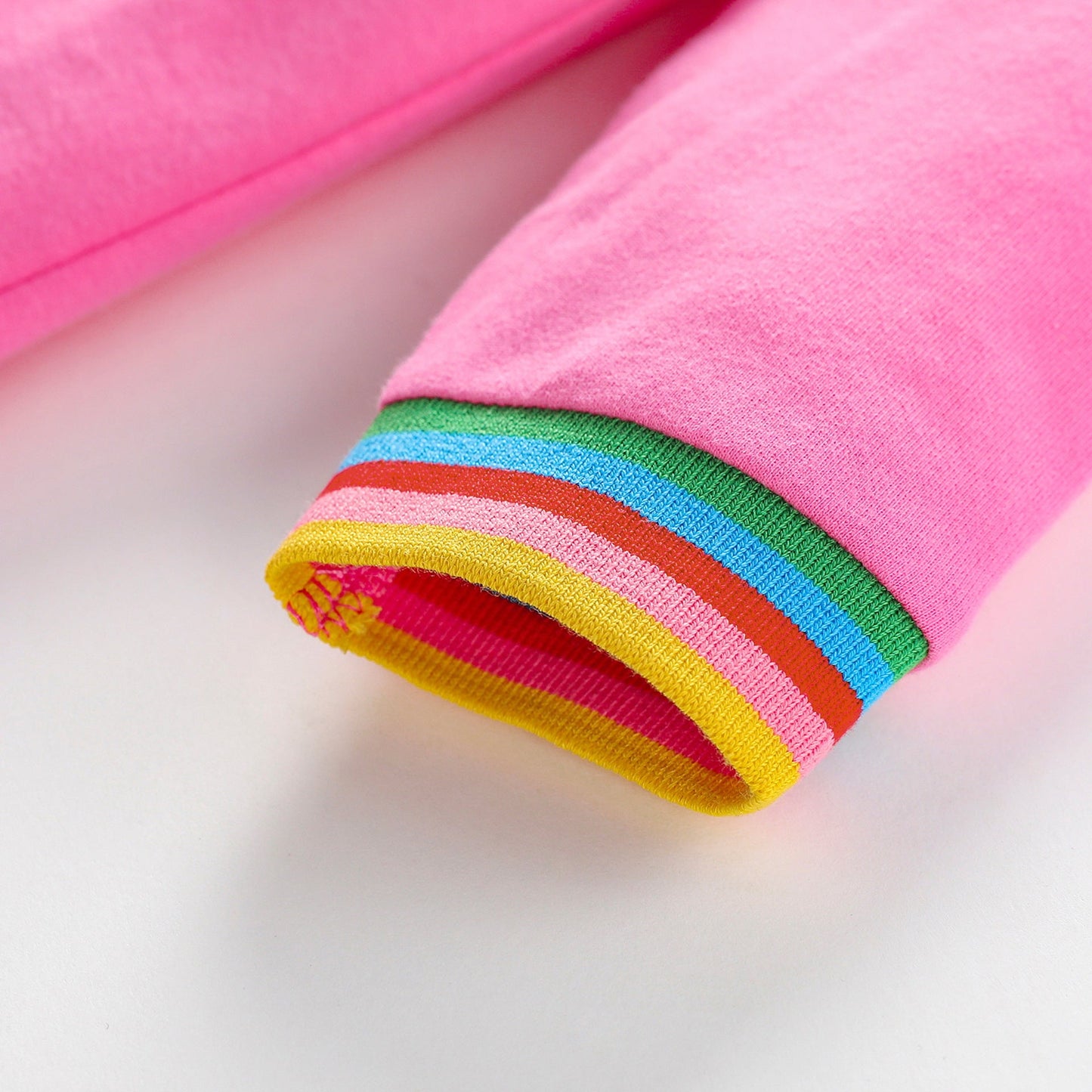 Best Selling Autumn Girls Animals Friends Pattern Rainbow Crew Neck Long Sleeves Dress-2