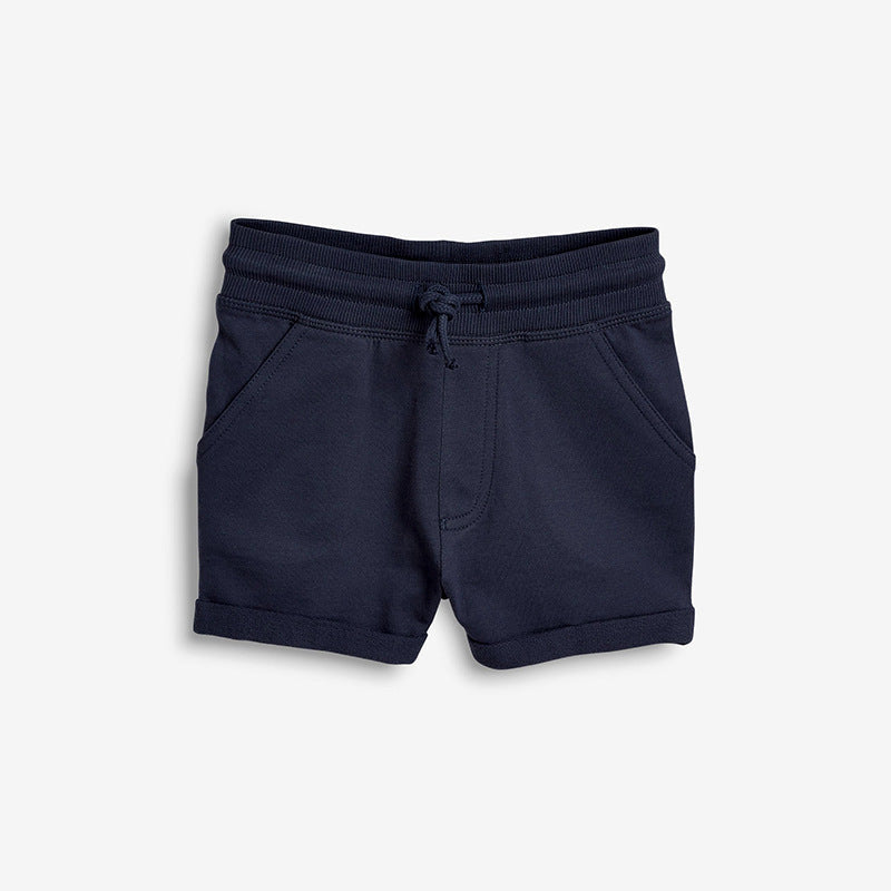 Baby Boys Solid Color Soft Cotton Sport Style Shorts-2