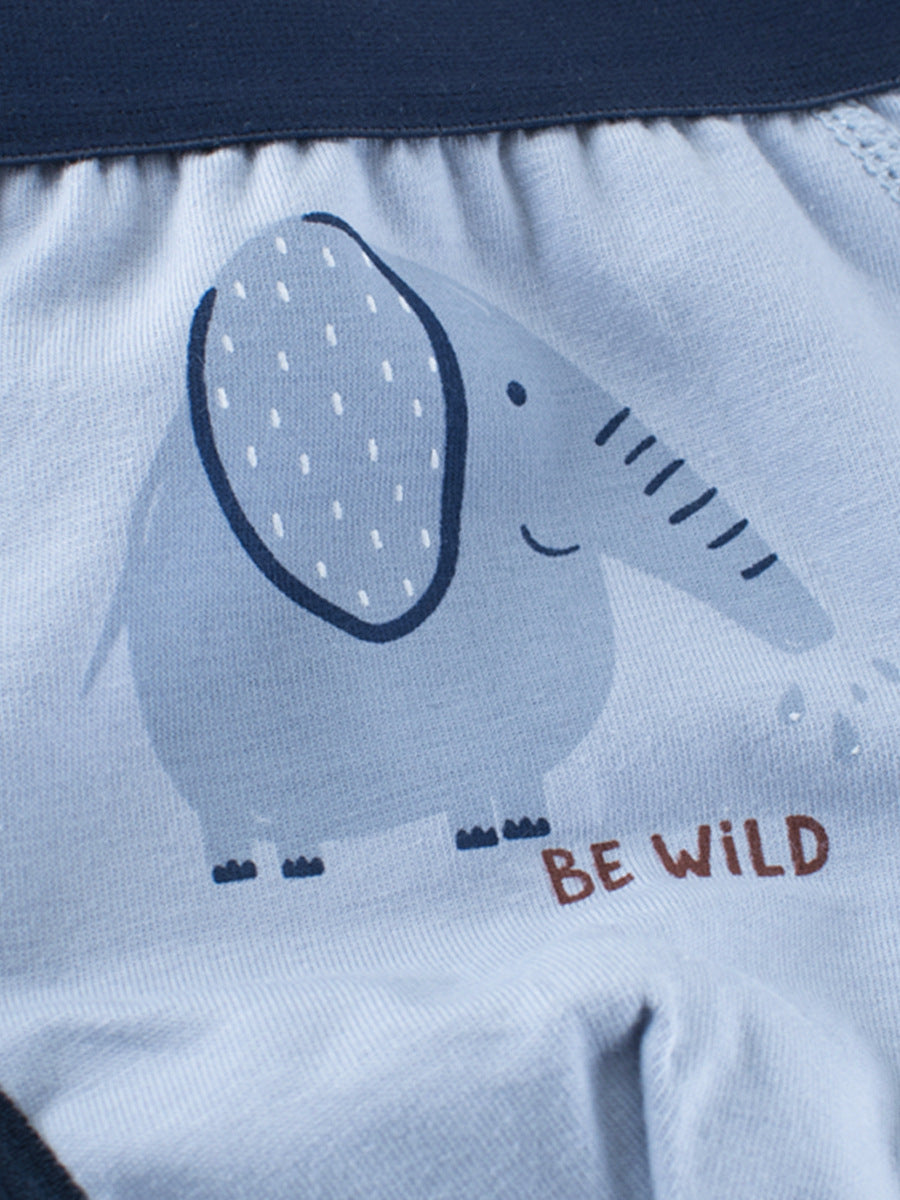 Boys’ Animals Cartoon Printed Brief Tighty-Whiteys Breathable Underwear Set-2