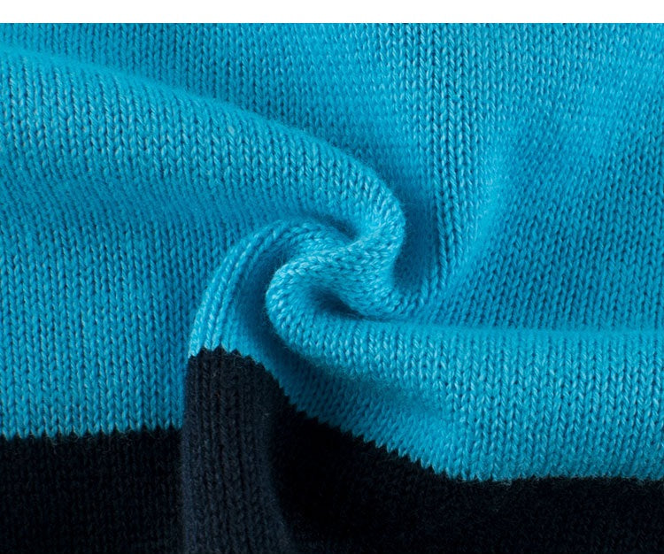 Baby Boy Color Patchwork Crew Neck Long Sleeve Knitwear Pullover