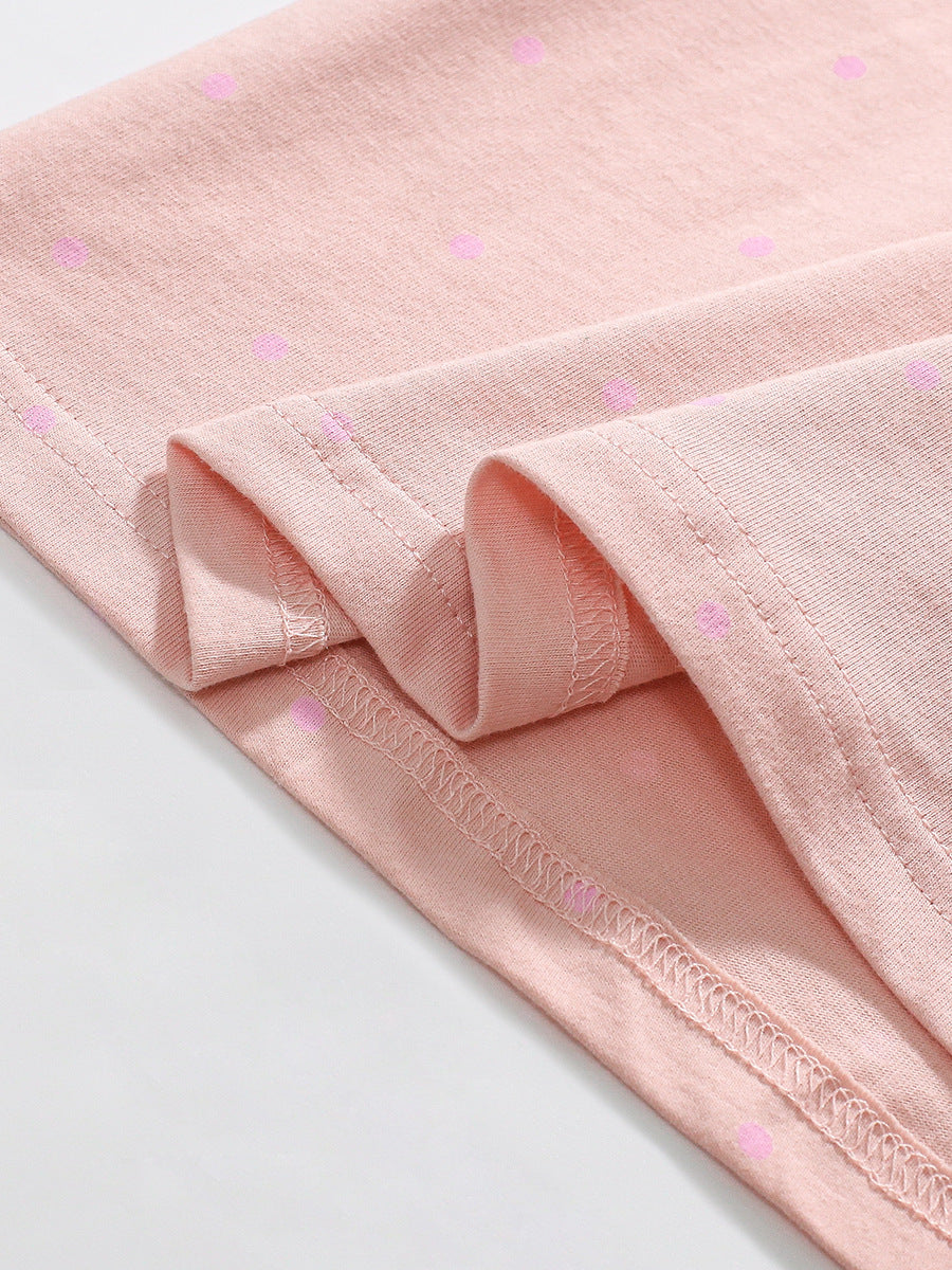 High Quality Autumn Girls Long Sleeves Sparrow Bird Pattern Crew Neck Long Sleeves Dress-4