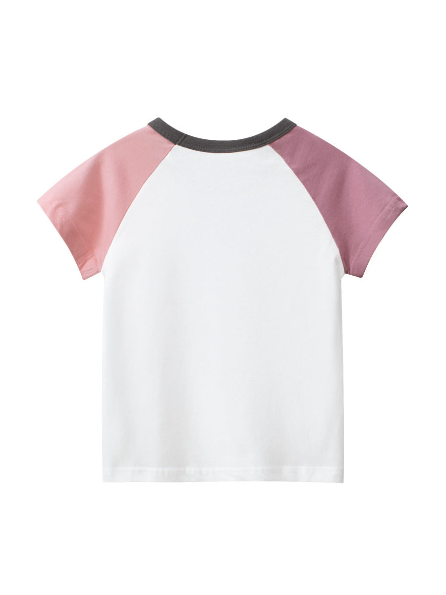 Ice-Cream Cartoon Print Girls’ T-Shirt In European And American Style For Summer-1