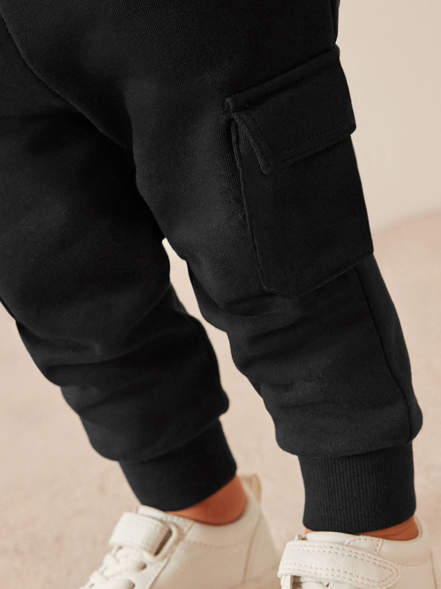 High Quality Spring And Autumn Boys Truck Logo Long Sleeves Top Pullover Hoodie And Pants Clothing Set-4