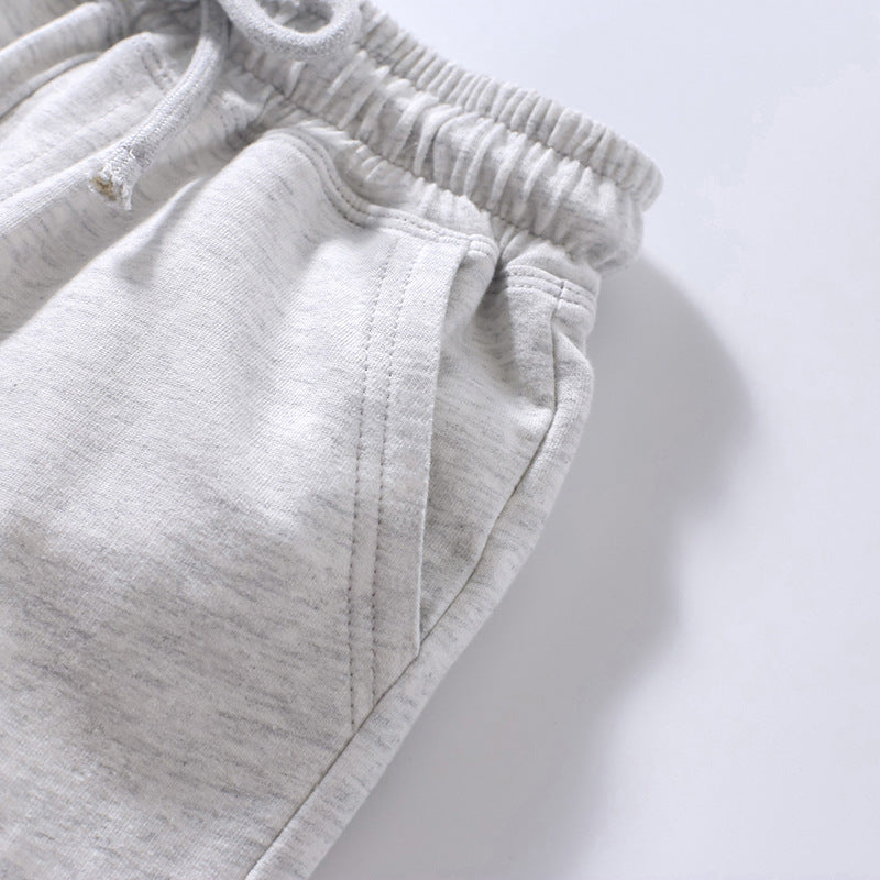 Baby Boys Solid Color Soft Cotton Sport Style Shorts-4