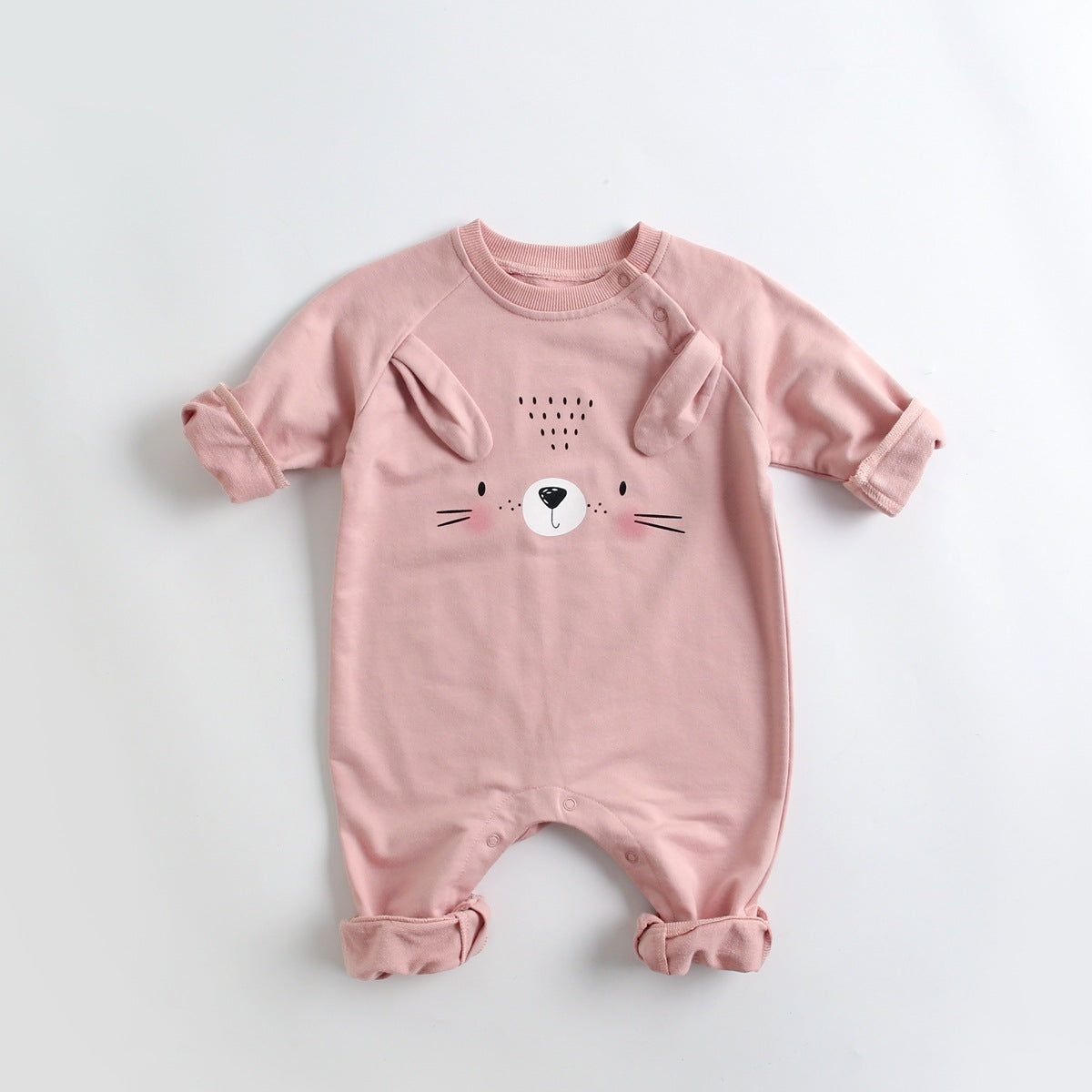 Baby Cartoon Animal Pattern Soft Cotton Long Sleeved Cute Romper-4