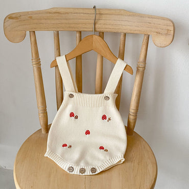 Baby Girl Embroidered Pattern Sleeveless Onesie-1