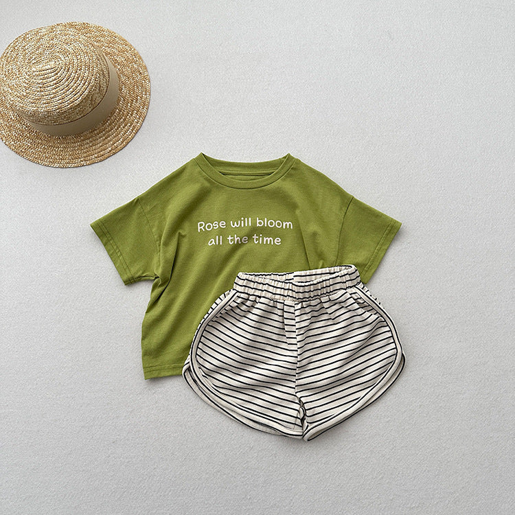 Summer New Arrival Kids Unisex Casual Thin Striped Basic Shorts