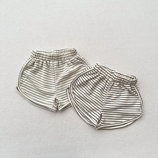 Summer Arrival Kids Unisex Casual Thin Striped Basic Shorts-0