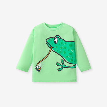 Arrival Autumn Kids’ Long Sleeves Frog Print T-Shirt In European And American Style For Summer-1