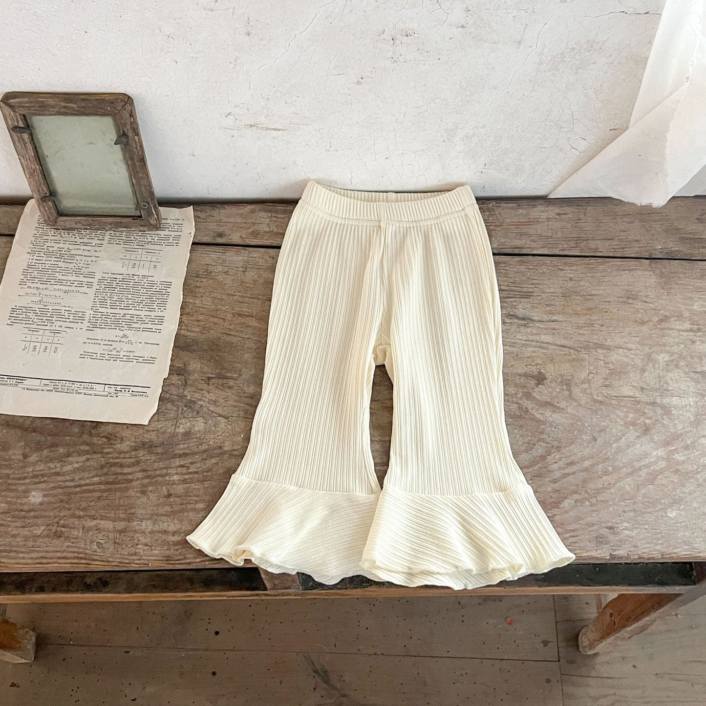 Spring Baby Kids Girls Hollow-Out Collar Top And Flared Pants Clothing-9