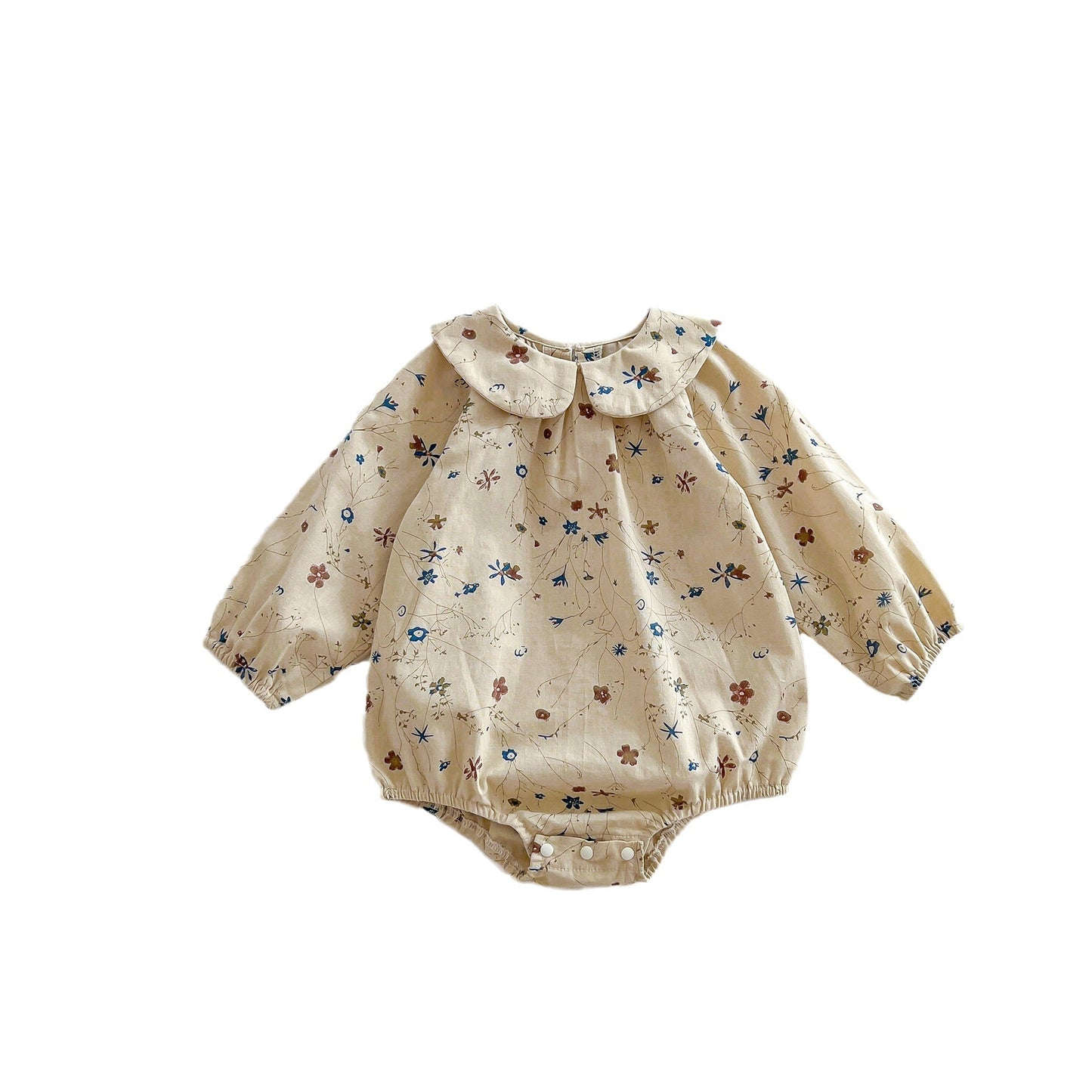 Flower Graphic Long Sleeve Soft Cotton Comfy Onesies-6