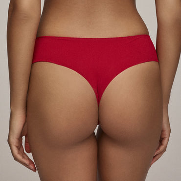 Semi Sheer Thong Panty Tango Red-1