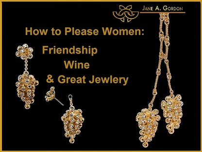 Grapes Necklace-18K Gold with Diamonds, Lariat Style on Hand-made Chain