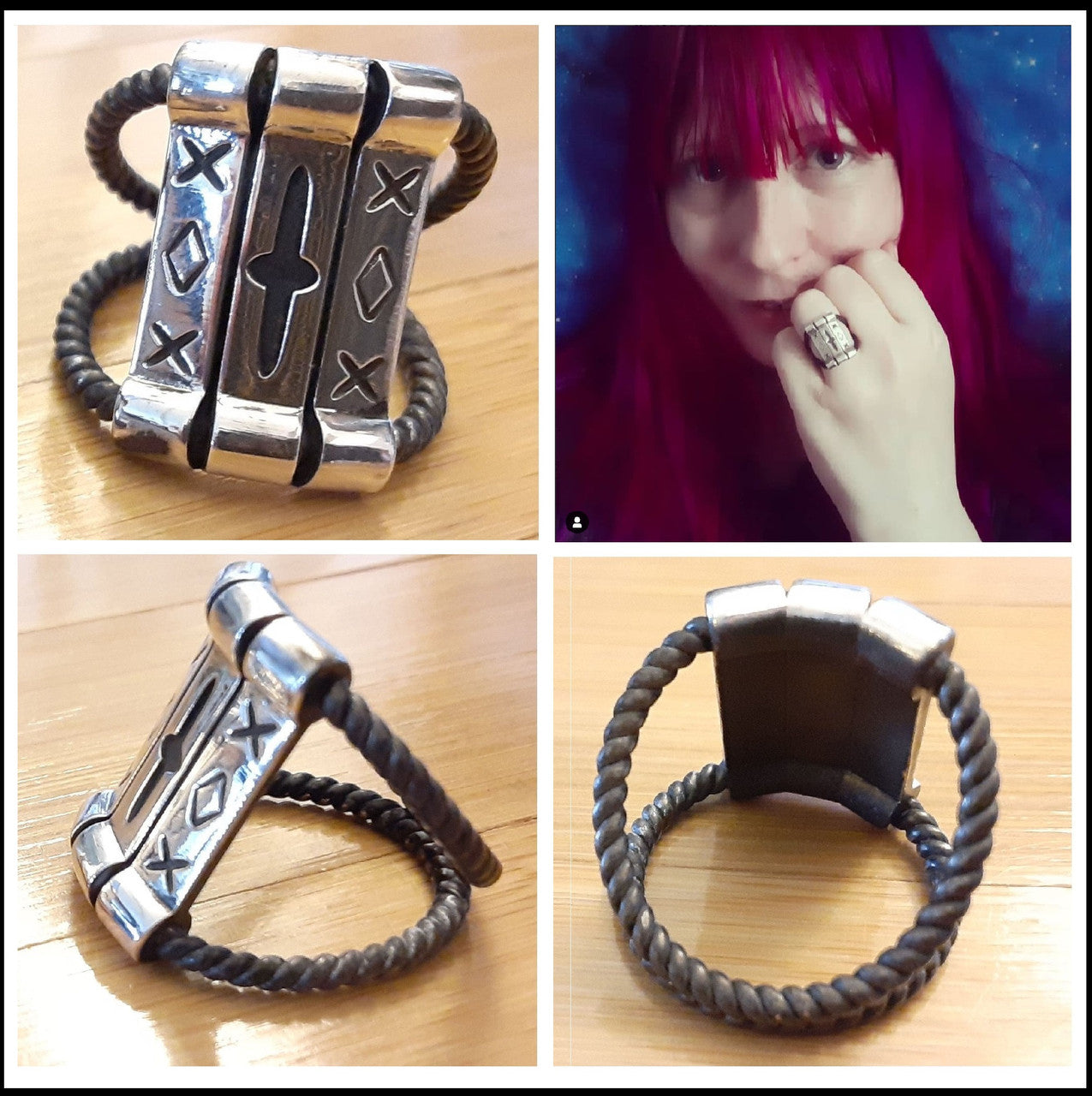 Custom Ring: Inspired by Muse Rock Star Matt Bellamy, XOX-Trinity. Sterling Silver