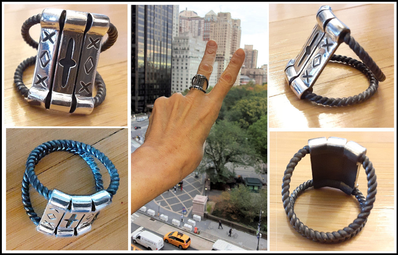 Custom Ring: Inspired by Muse Rock Star Matt Bellamy, XOX-Trinity. Sterling Silver