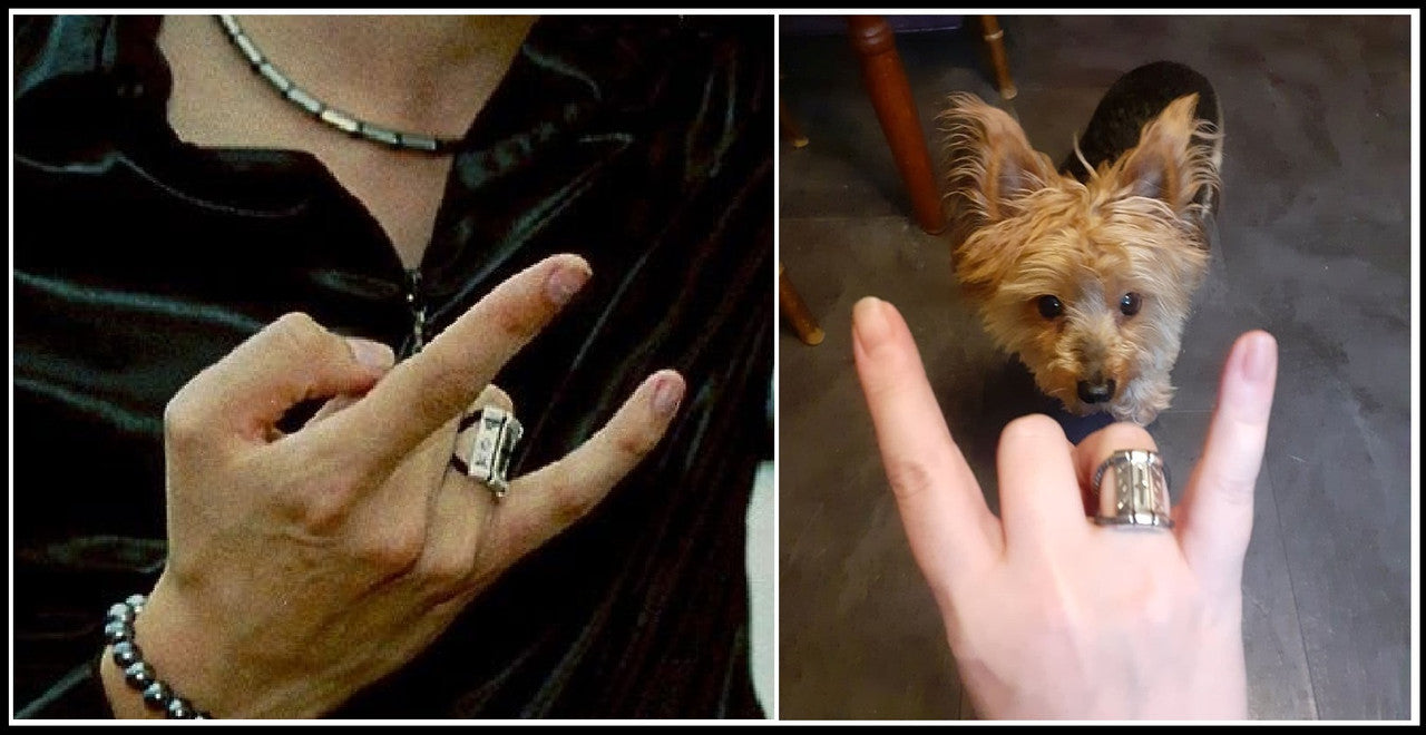 Custom Ring: Inspired by Muse Rock Star Matt Bellamy, XOX-Trinity. Sterling Silver
