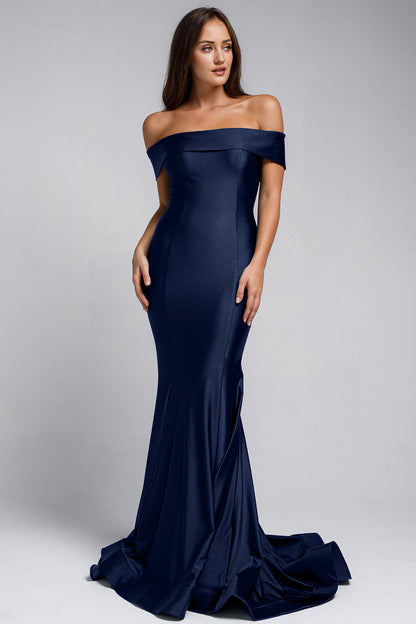 Off Shoulder Mermaid Fitted Long Evening & Wedding Dress AC373-6