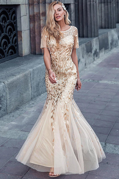 Embroidered Lace Mermaid Long Prom & Mother Of The Bride Dress AC7707-2