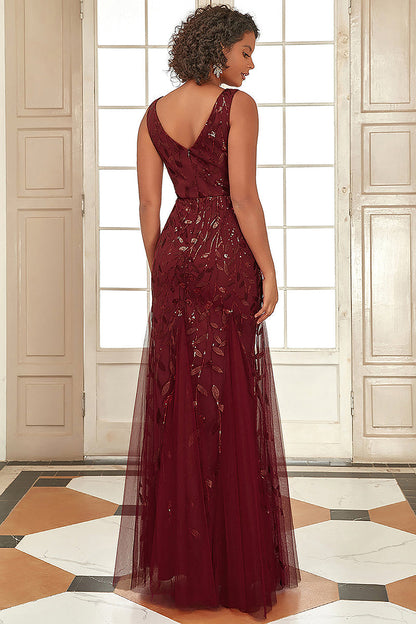 Embroidered Lace V-Neck Long Prom & Mother Of The Bride Dress AC7886-4