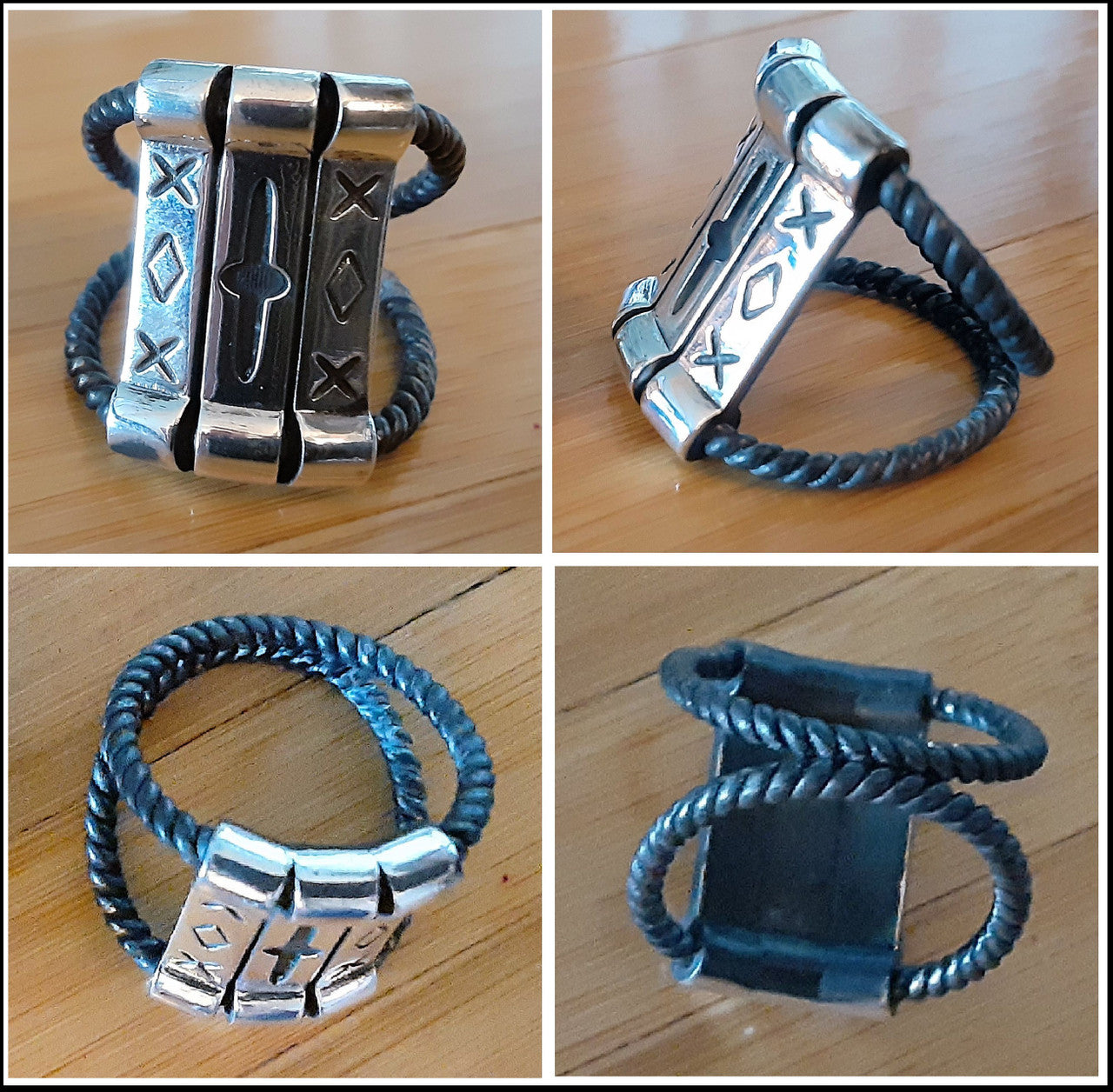 Custom Ring: Inspired by Muse Rock Star Matt Bellamy, XOX-Trinity. Sterling Silver