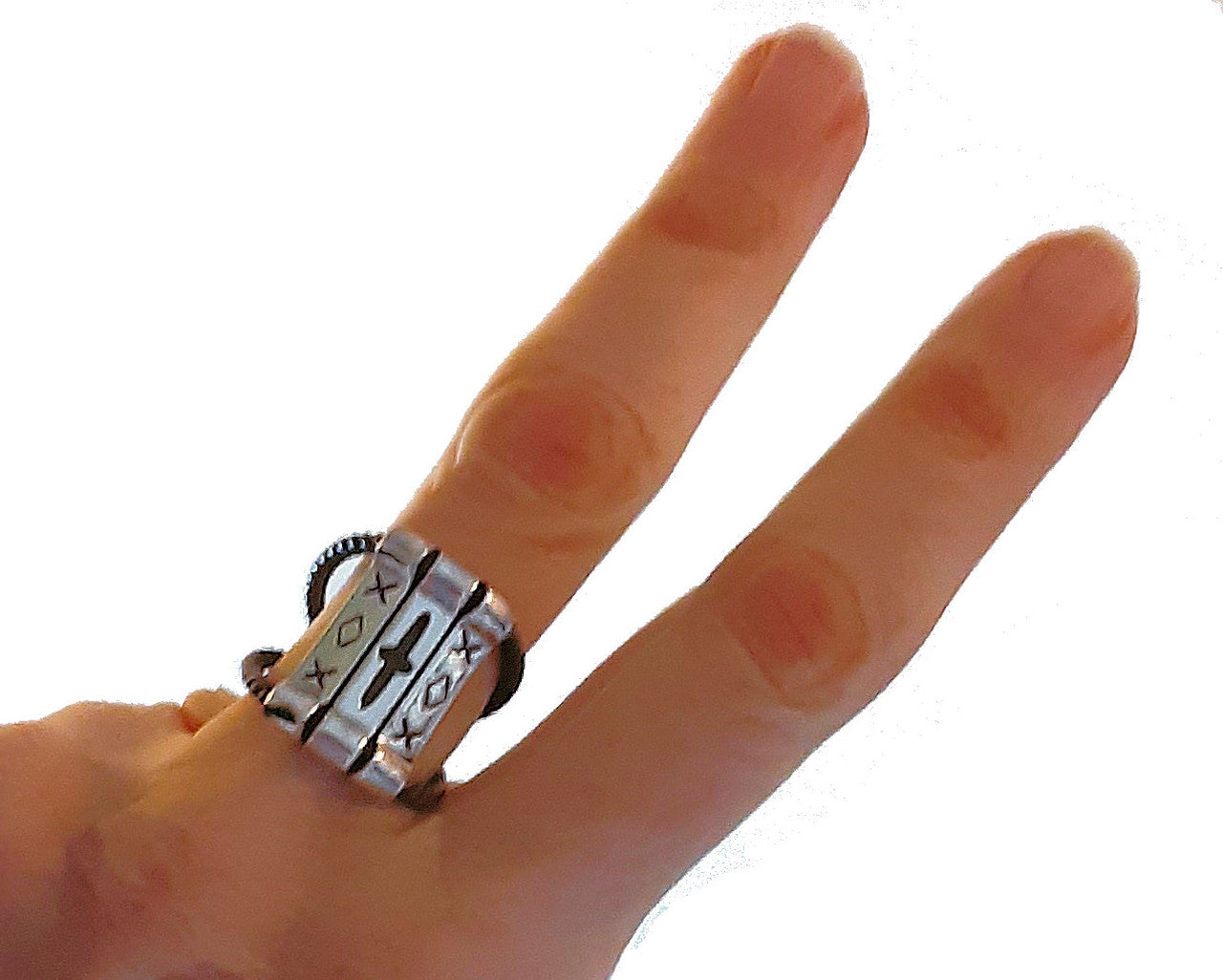 Custom Ring: Inspired by Muse Rock Star Matt Bellamy, XOX-Trinity. Sterling Silver