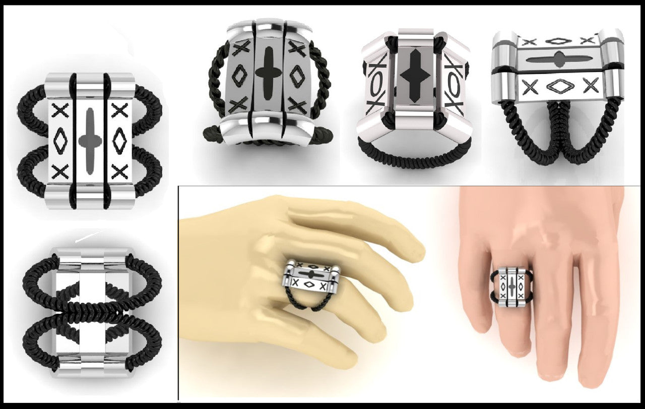 Custom Ring: Inspired by Muse Rock Star Matt Bellamy, XOX-Trinity. Sterling Silver