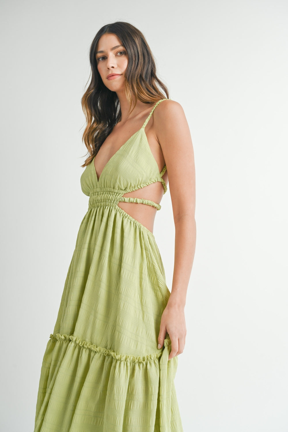 MABLE Cutout Waist Backless Maxi Dress-4