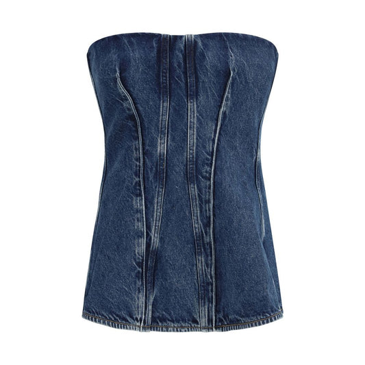 Agolde Blue Cotton Corset