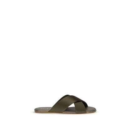 Pedro García Brown Silk Sandals
