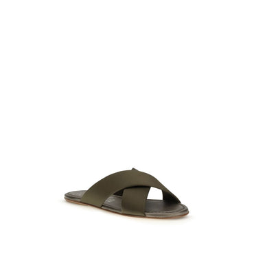 Pedro García Brown Silk Sandals